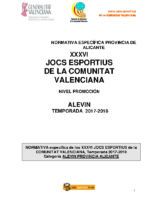 Bases Competición Alevin Alicante PROMOCIÓN 17-18